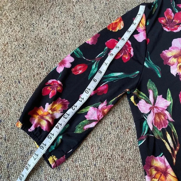 Lidy 3/4 Sleeve Boho Floral Casual Spring Summer Top Blouse Women Size L-XL - Picture 4 of 7